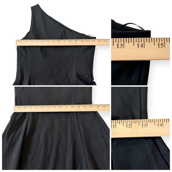 New with tag, Theory Black Leainna Fixture Ponte‎ One-Shoulder Dress,  P (00-0) - Picture 13 of 15